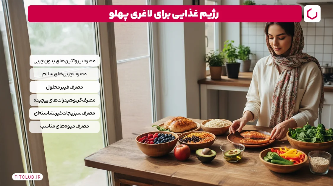 رژیم غذایی برای لاغری پهلو | فیت کلاب