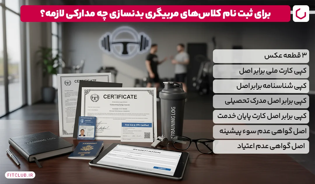 مدارک مورد نیاز مربیگری بدنسازی | فیت کلاب