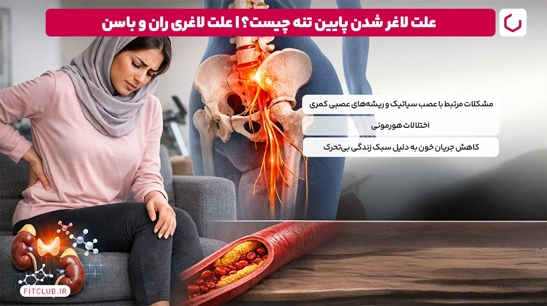 علت لاغر شدن پایین تنه چیست؟ | علت لاغری ران و باسن | فیت کلاب