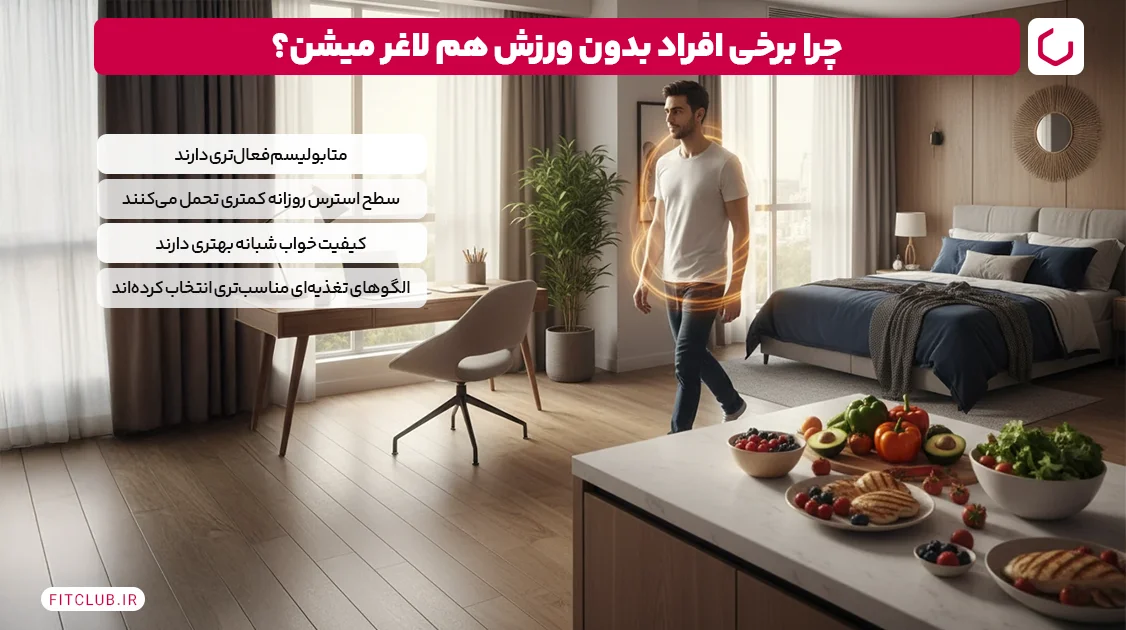 چرا برخی افراد بدون ورزش هم لاغر می‌شوند؟ | فیت کلاب