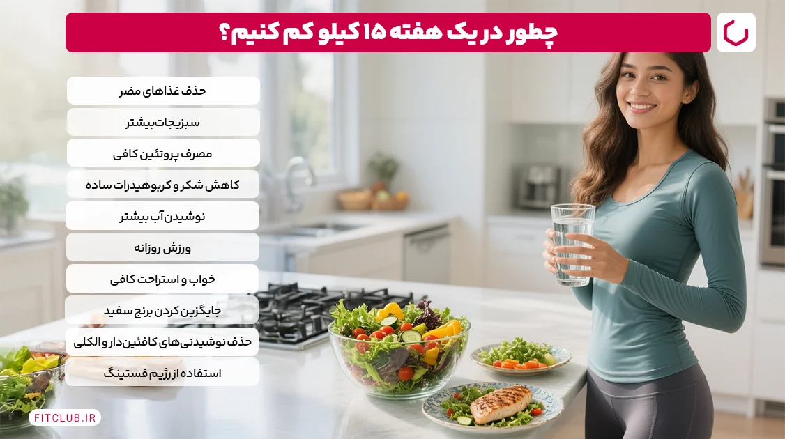 چگونه در یک هفته ۱۵ کیلو کم کنیم؟ | فیت کلاب