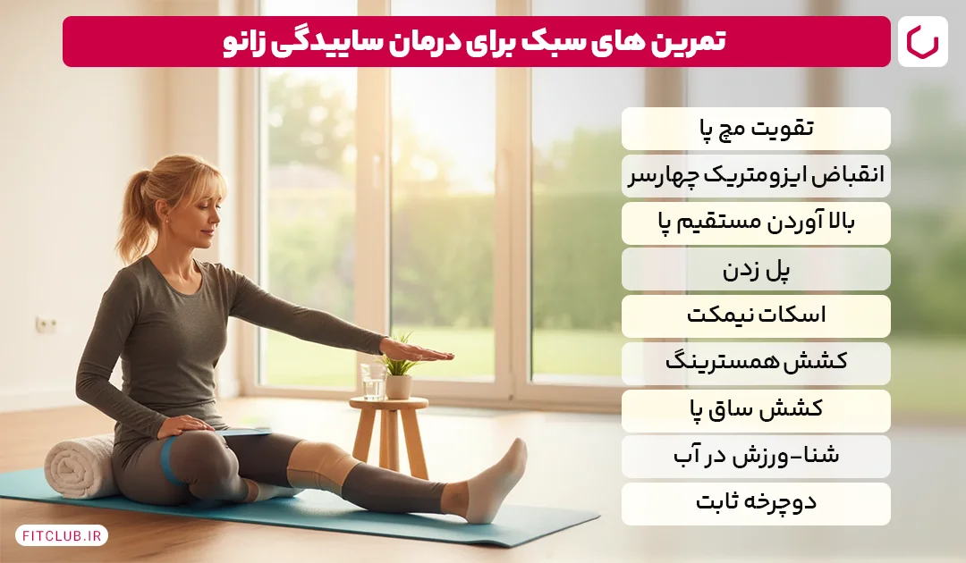 تمرین های سبک برای درمان ساییدگی زانو | فیت کلاب