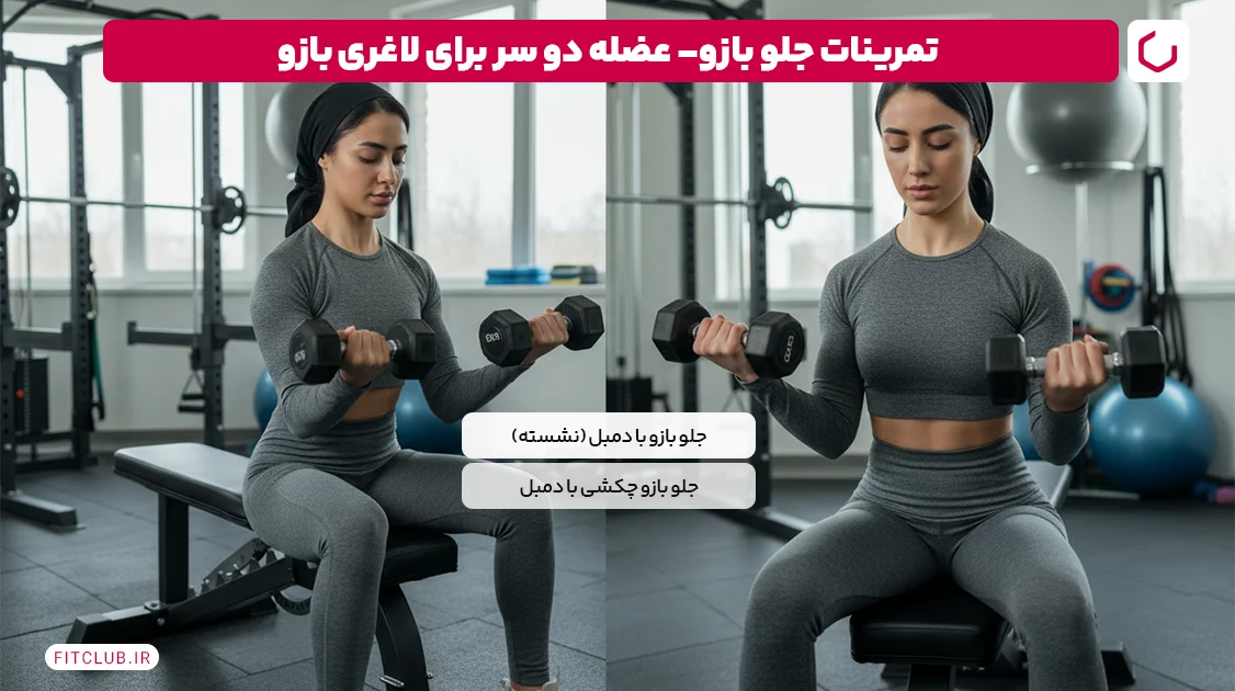 تمرینات جلو بازو- عضله دو سر برای لاغری بازو | فیت کلاب
