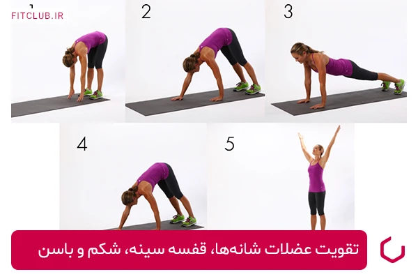 تمرین خزیدن حلزونی برای تقویت عضلات شانه، شکم و باسن