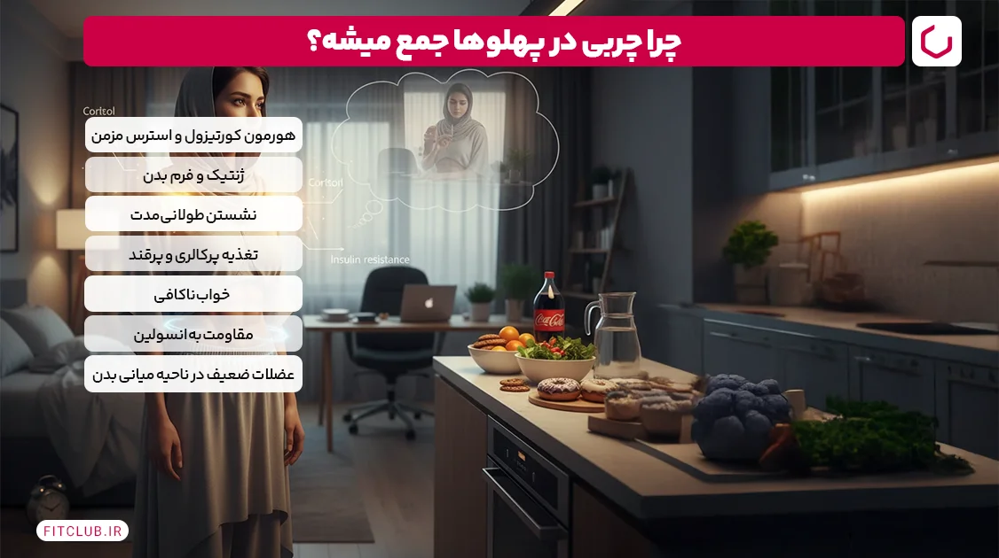 چرا چربی در پهلوها جمع میشود؟ | فیت کلاب