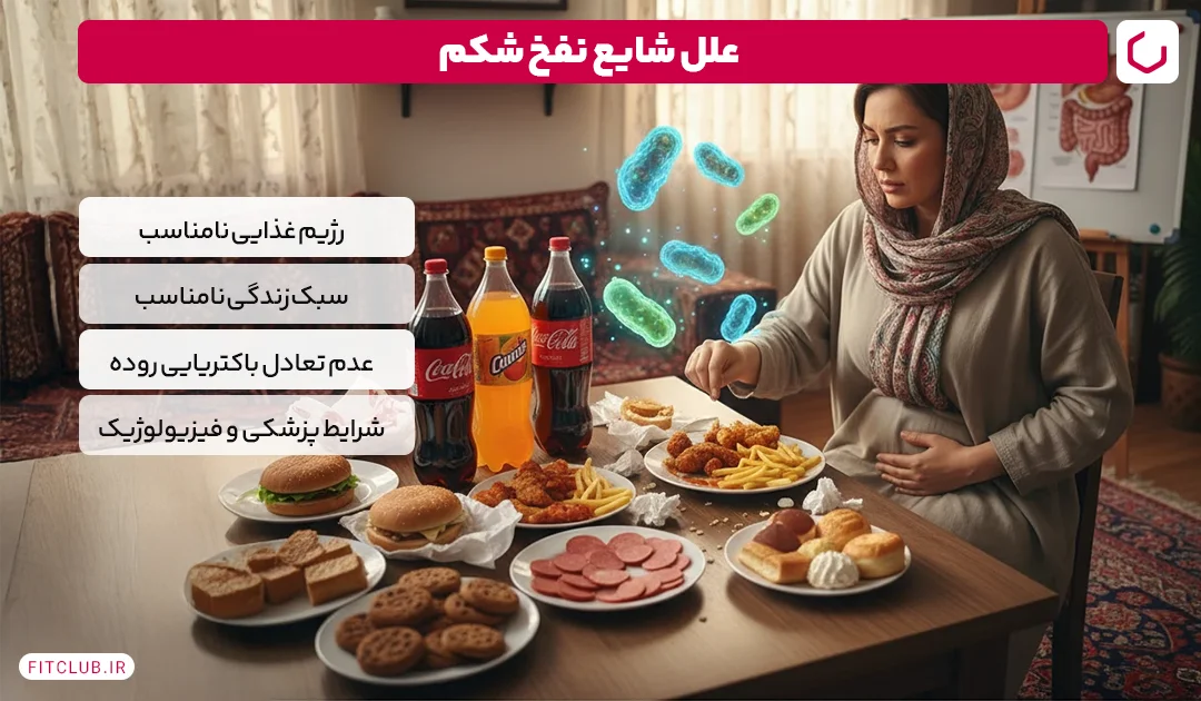 علل شایع نفخ شکم | فیت کلاب