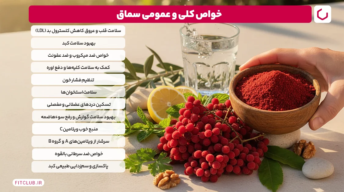 خواص کلی و عمومی سماق | فیت کلاب