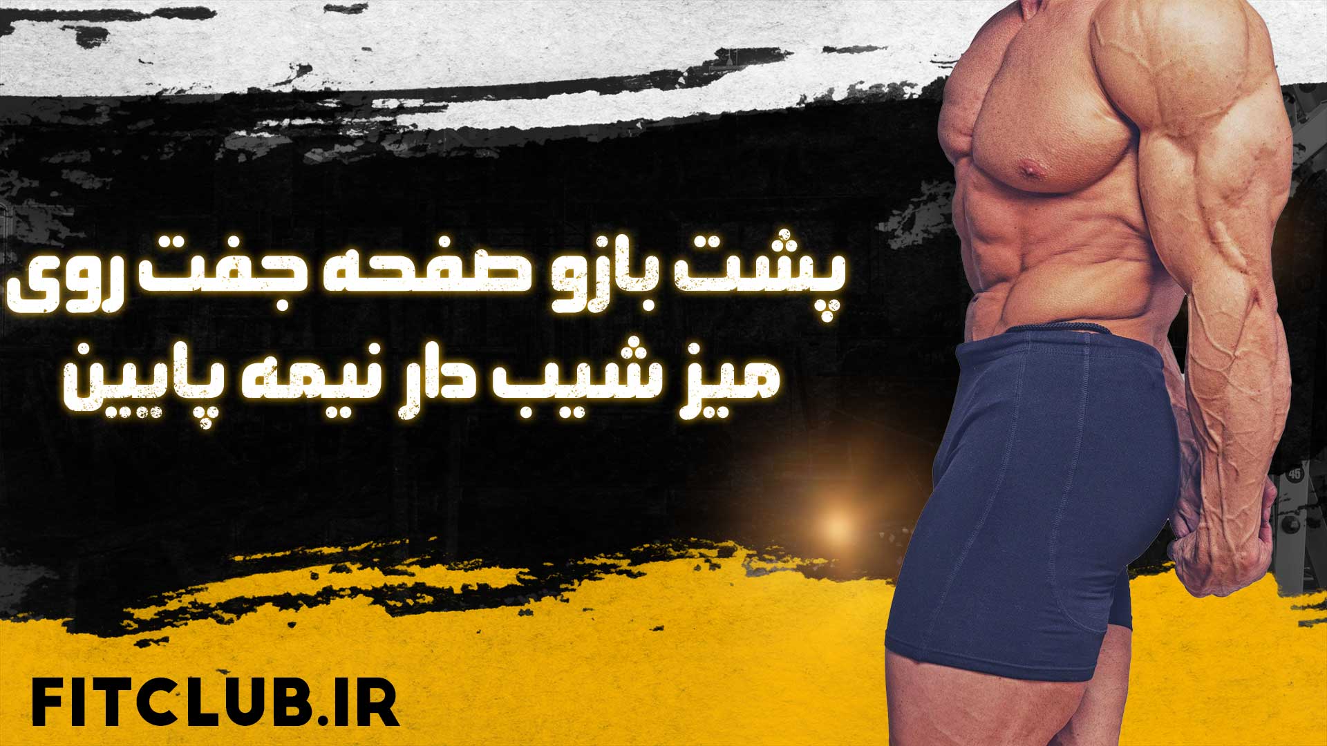 آموزش حرکت ورزشی پشت بازو صفحه جفت روی میز شیب دار نیمه پایین