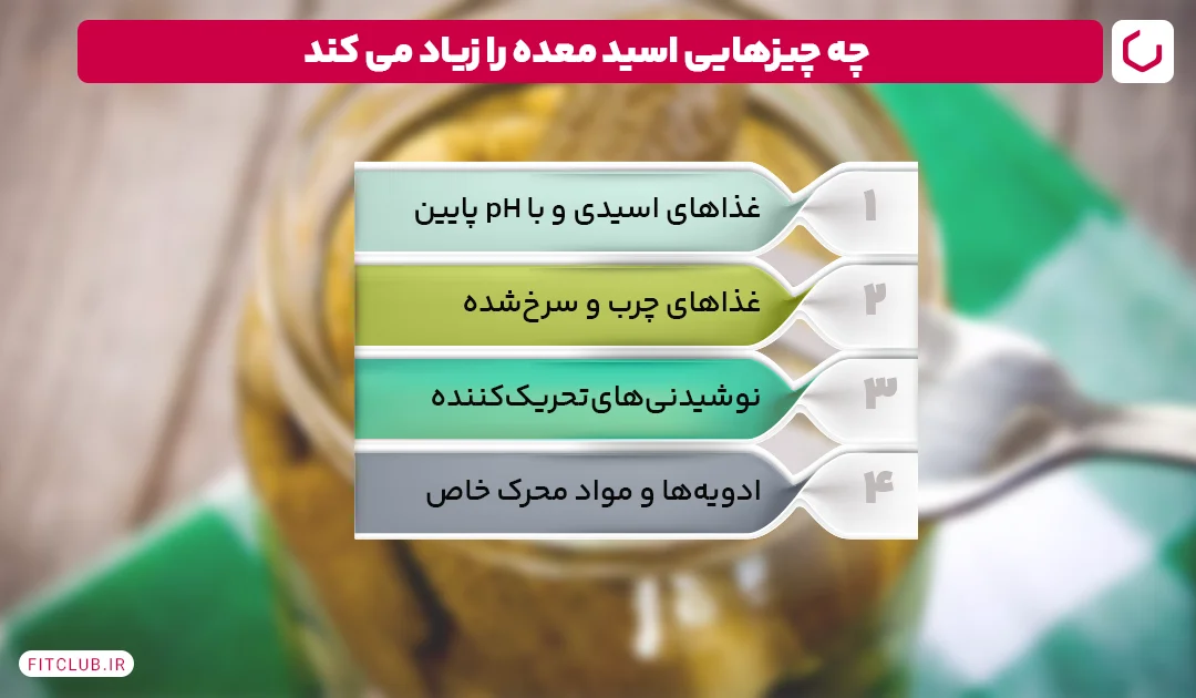چه چیزهایی اسید معده را زیاد می کند|فیت کلاب