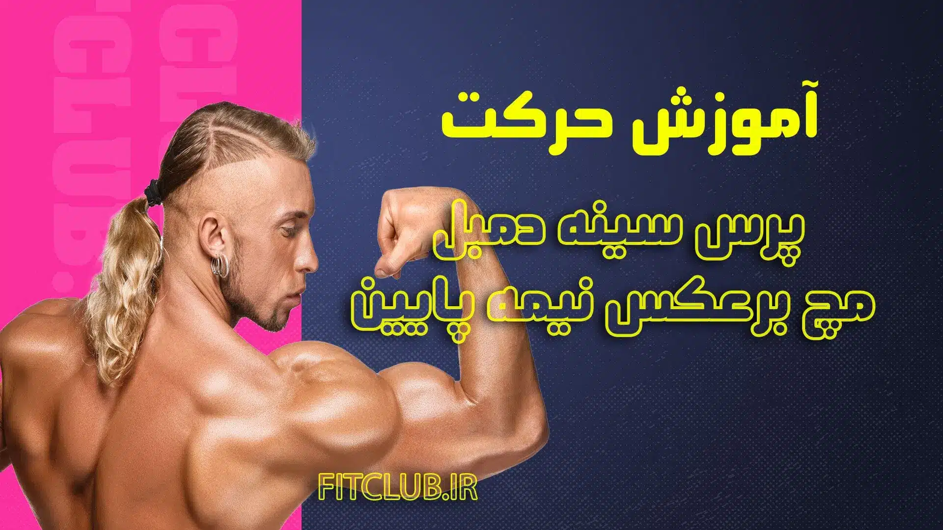 آموزش حرکت ورزشی پرس سینه دمبل مچ برعکس نیمه پایین