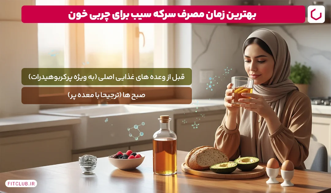 بهترین زمان مصرف سرکه سیب برای چربی خون | فیت کلاب
