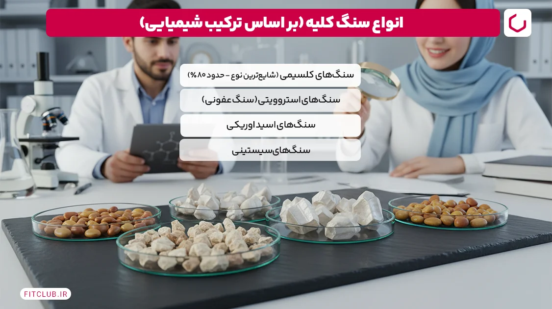 انواع سنگ کلیه (بر اساس ترکیب شیمیایی) | فیت کلاب