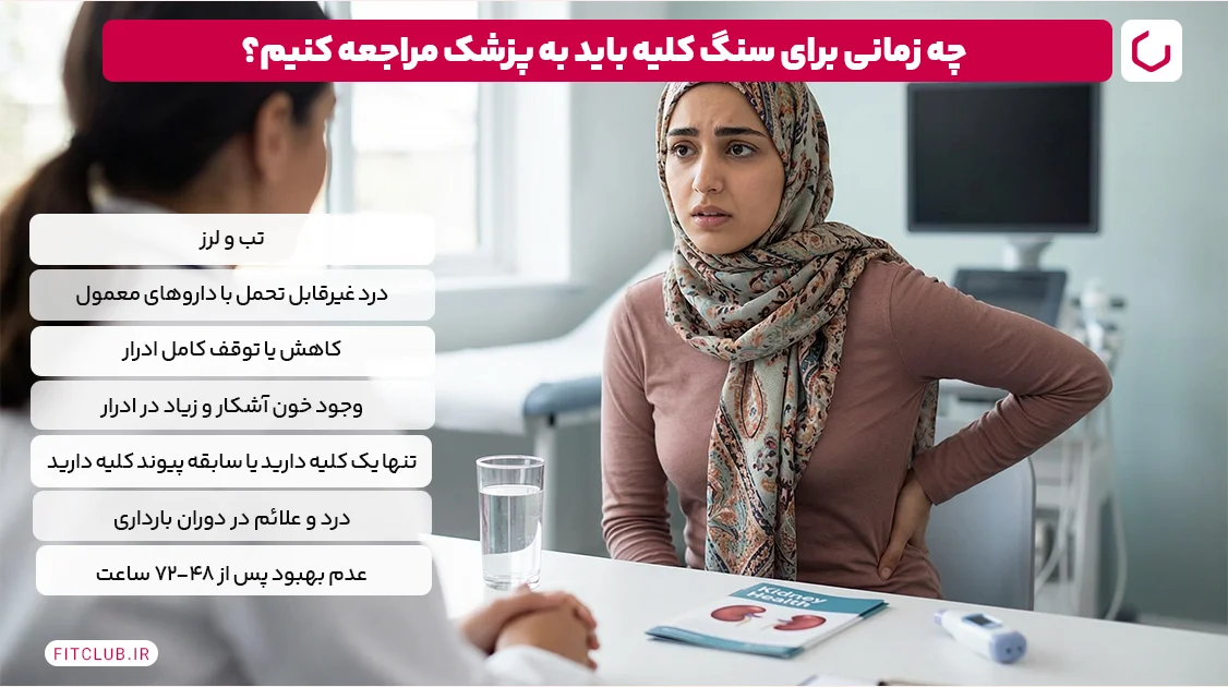 چه زمانی برای سنگ کلیه باید به پزشک مراجعه کنیم؟ | فیت کلاب