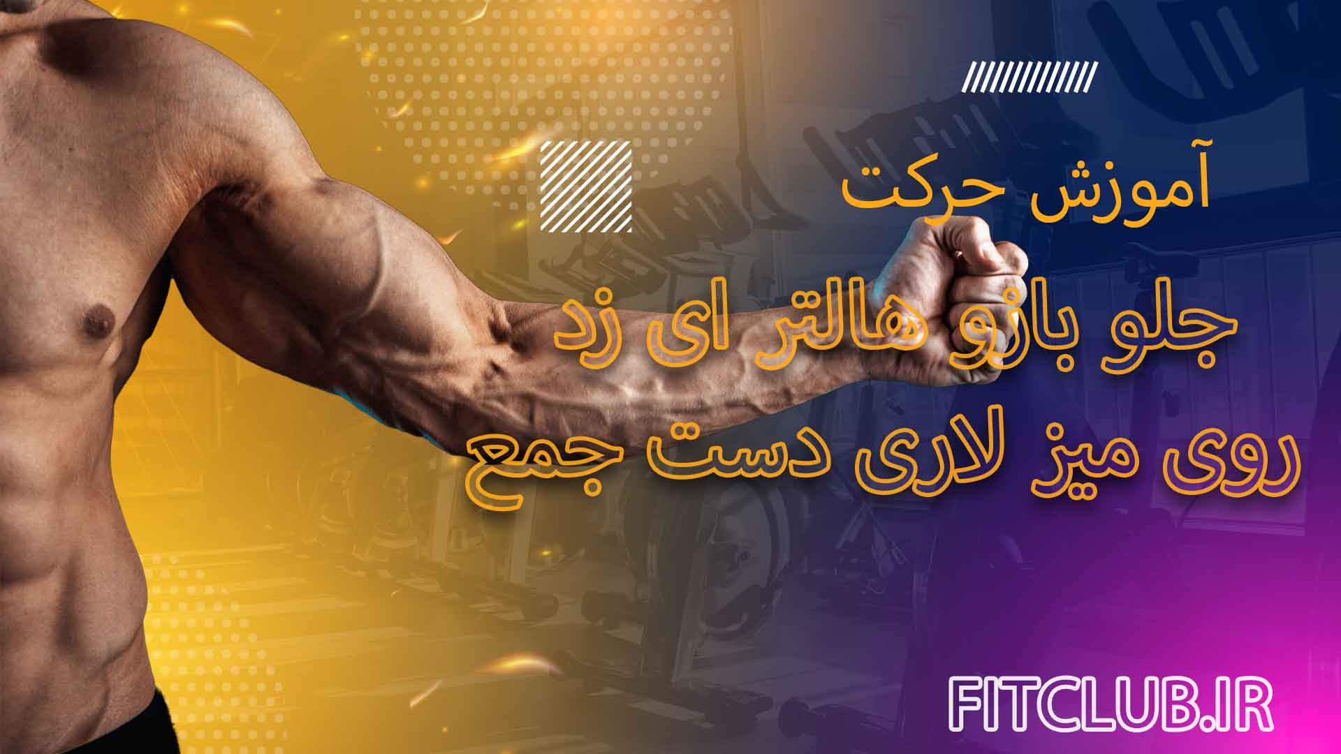 آموزش حرکت ورزشی جلو بازو هالتر ای زد روی میز لاری دست جمع