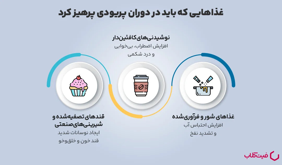 غذاهایی که باید در دوران پریودی پرهیز کرد