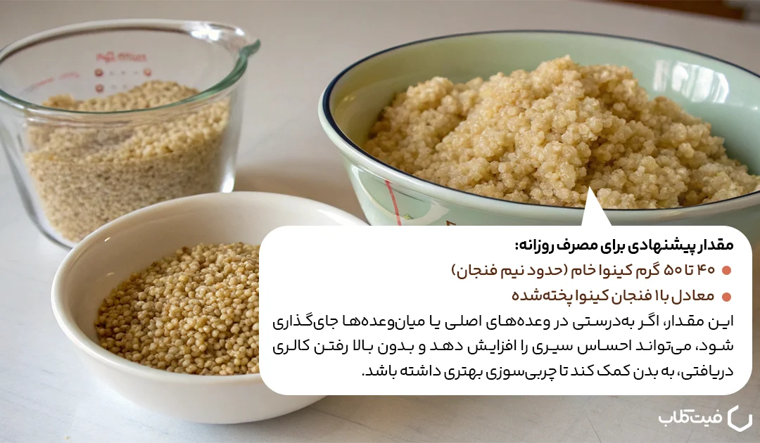 مقدار مناسب مصرف کینوا در روز برای کاهش وزن