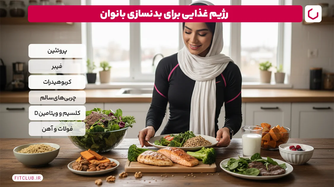 رژیم غذایی برای بدنسازی بانوان | فیت کلاب